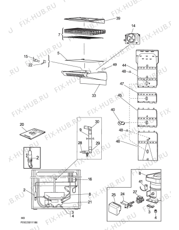 Взрыв-схема холодильника Electrolux EUF31301W - Схема узла C10 Cold, users manual